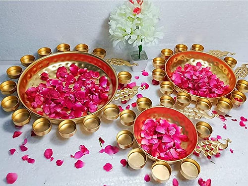 Nestique Handicrafts Peacock Decorative Urli Beautiful Bowl for Floating Flowers