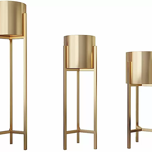Nestique Set of 3 Plant Stand Rack for Indoor & Outdoor Pots - Golden