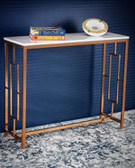Modern Design Console Table with Copper Metal Finish