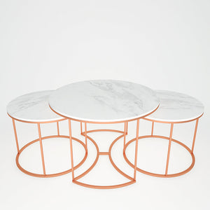 Premium Copper Nesting Trio Tables Set of 3