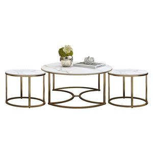 Trio Golden Nesting Tables Set of 3